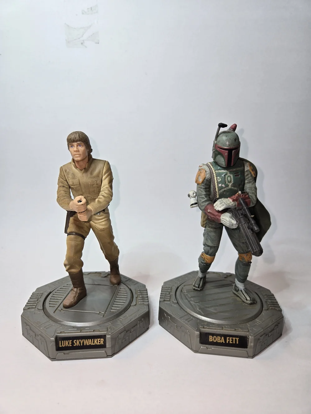 Star Wars Epic Force 1998 rotating statues featuring Luke Skywalker & Boba Fett